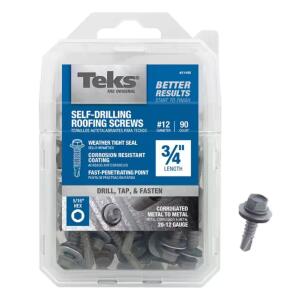 Teks #12 x 3/4 in. External Hex Washer Head Self Drilling Drill Point Roofing Screw (90-Pack)Teks