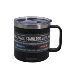 GRAPHYTE Double Wall Vacuum Insulated Stainless Steel Mugs with Handle and Slider Lid (14oz) Black