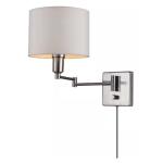 Globe Electric Anderson 1-Light Brushed Steel Plug-In or Hardwire Wall Sconce