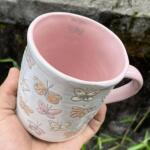 Cartoon Butterfly Mug Creative Art Relief Animal Ceramic Water Cup