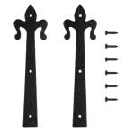 Everbilt 10 in. Decorative Fleur-de-lis Strap Hinge (2-Pack) Black