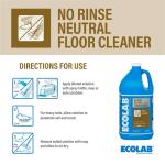 ECOLAB 1 Gal. Neutral Floor Cleaner Concentrate, Residue-Free Formula for Tile, Vinyl, Hardwood, and Laminate – No Rinse Required (7700415)