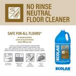 ECOLAB 1 Gal. Neutral Floor Cleaner Concentrate, Residue-Free Formula for Tile, Vinyl, Hardwood, and Laminate – No Rinse Required (7700415)