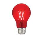 EcoSmart 40-Watt Equivalent A19 Dimmable Filament Red Colored Glass LED Light Bulb - 1 Pack