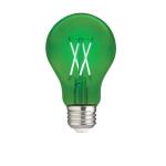 EcoSmart 40-Watt Equivalent A19 Dimmable Filament Green Colored Glass LED Light Bulb - 1 Pack