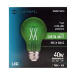 EcoSmart 40-Watt Equivalent A19 Dimmable Filament Green Colored Glass LED Light Bulb - 1 Pack