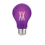 EcoSmart 40-Watt Equivalent A19 Dimmable Filament Purple Colored Glass LED Light Bulb - 1 Pack