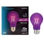 EcoSmart 40-Watt Equivalent A19 Dimmable Filament Purple Colored Glass LED Light Bulb - 1 Pack