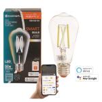 EcoSmart 60-Watt Equivalent Smart ST19 Clear Tunable White CEC LED Light Bulb with Voice Control (1-Bulb)