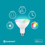 EcoSmart 120-Watt Equivalent Smart PAR38 Color Changing CEC LED Light Bulb with Voice Control (1-Bulb)