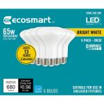 EcoSmart65-Watt Equivalent BR30 Dimmable LED Light Bulb Bright White (6-Pack) (A20BR3065WESD36)