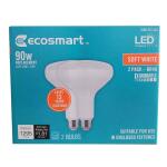 EcoSmart90-Watt Equivalent BR40 Dimmable ENERGY STAR LED Light Bulb Soft White 2-Pack (BR40-1D 15W E26 120V 2700K)