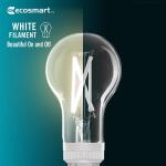 EcoSmart60-Watt Equivalent A19 Dimmable White Filament CEC Clear Glass E26 Medium Base LED Light Bulb Selectable White 1-Pack (A19605CCTCA/WFIL/ECP)