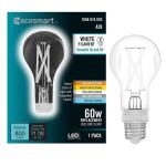 EcoSmart60-Watt Equivalent A19 Dimmable White Filament CEC Clear Glass E26 Medium Base LED Light Bulb Selectable White 1-Pack (A19605CCTCA/WFIL/ECP)