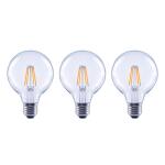 EcoSmart40-Watt Equivalent G25 Globe Dimmable ENERGY STAR Clear Glass Filament LED Vintage Edison Light Bulb Daylight 3-Pack (FG-03398)