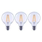 EcoSmart100-Watt Equivalent G25 Dimmable Globe Clear Glass Filament LED Vintage Edison Light Bulb Daylight 3-Pack (FG-04214)