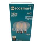 EcoSmart100-Watt Equivalent G25 Dimmable Globe Clear Glass Filament LED Vintage Edison Light Bulb Daylight 3-Pack (FG-04214)