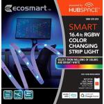 EcoSmart 16.4 ft. Smart RGBW Color Changing Dimmable Plug-In LED Strip Light