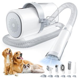 5 In 1 Electric Clippers Dog Grooming Kit 2.5L Pet Hair Grooming Vacuum Cleaning Set 