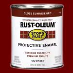 Rust-Oleum Stops Rust - 1 Qt. Protective Enamel Gloss Sunrise Red Interior/Exterior Paint