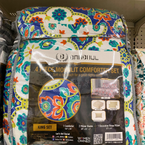 Dahdoul 4 Pc King Solid Printed Moonlit Comforter Green Blue Multicolor