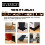 Everbilt4-1/4 in. x 5 in. Black Self-Adhesive Rubber Bumper Pad Sheets (2-Pack) (461870)