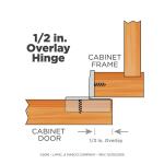 Everbilt5 Pair Face Frames 35 mm 105-Degree 1/2 in. Overlay Soft Close Nickel Cabinet Hinge (10 Pieces) (H1530SE-NP-U10)