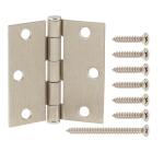 Everbilt3 in. Square Radius Satin Nickel Squeak-Free Door Hinge (28616)