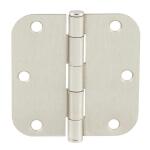 Everbilt 3-1/2 in. x 5/8 in. Radius Satin Nickel Squeak-Free Door Hinge (12-Pack) (28726)