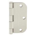 Everbilt 3-1/2 in. x 5/8 in. Radius Satin Nickel Squeak-Free Door Hinge (12-Pack) (28726)