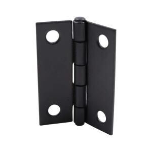 Everbilt1 in. Matte Black Non-Removable Pin Narrow Utility Hinge (2-Pack) (28867)