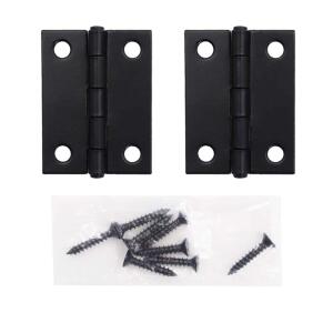 Everbilt 2 in. Matte Black Non-Removable Pin Narrow Utility Hinge (2-Pack) (28917)