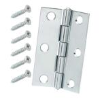 Everbilt3 in. Zinc-Plated Non-Removable Pin Narrow Utility Hinge (2-Pack) (29337)