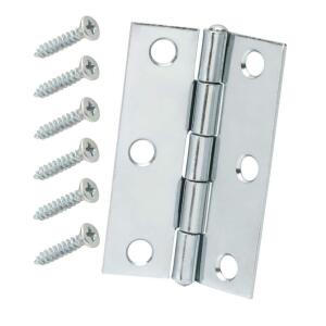 Everbilt3 in. Zinc-Plated Non-Removable Pin Narrow Utility Hinge (2-Pack) (29337)