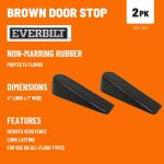 Everbilt Heavy-Duty Brown Rubber Door Stop (2-Pack) (4217644EB)