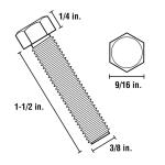 Everbilt3/8 in.-16 x 1-1/2 in. Zinc Plated Hex Bolt (25-Pack) (800830)