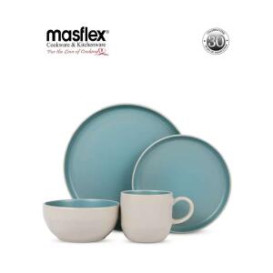 Masflex 8-piece Matte Two-Toned Dinner Set (Blue Green)