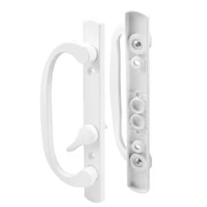 Prime-Line White Diecast Patio Door Handle with Offset Thumb Turn