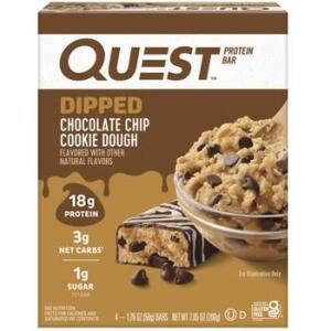 Quest Nutrition Protein Bars - Dipped Chocolate Chip Cookie Dough 4ct