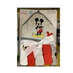 Disney Baby Mickey Mouse 6 Pack Hooded Towel & Washcloth Set