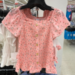 Wall Flower Girls Top Peach Floral