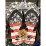 Surf Seven USA Mens Flip Flops Stripes Red White Size 9