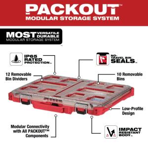 MilwaukeePACKOUT 11-Compartment Low-Profile Impact Resistant Portable Small Parts Organizer (48-22-8431)