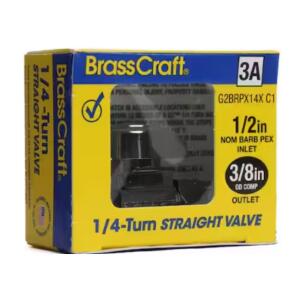 BrassCraft 1/2 in. Crimp PEX Barb Inlet x 3/8 in. Compression Outlet Straight Valve 3A