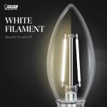 Feit Electric40-Watt Equivalent B10 E12 Candelabra Dim White Filament Clear Glass Chandelier LED Light Bulb Daylight 5000K 3-Pack (CTC40950CAWFILHDRP/3)