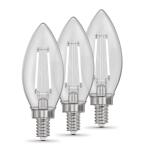 Feit Electric40-Watt Equivalent B10 E12 Candelabra Dim White Filament Clear Glass Chandelier LED Light Bulb Daylight 5000K 3-Pack (CTC40950CAWFILHDRP/3)