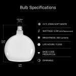 Feit Electric60-Watt Equivalent Round Dimmable Oversized Frost Glass E26 LED Light Bulb Soft White 2700K (RND/F/927CA/HDRP)