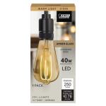 Feit Electric40-Watt Equivalent ST19 Dimmable M Shape Filament Amber Glass E26 Vintage Edison LED Light Bulb, Warm White 2100K (ST1940/M/LED/HDRP)