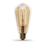 Feit Electric40-Watt Equivalent ST19 Dimmable M Shape Filament Amber Glass E26 Vintage Edison LED Light Bulb, Warm White 2100K (ST1940/M/LED/HDRP)