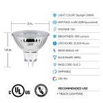 Feit Electric50-Watt Equivalent MR16 GU5.3 Bi-Pin Dimmable 12-Volt Track Lighting 90+ CRI LED Flood Light Bulb, Daylight 3-Pack (BPEXN/950CA/3)